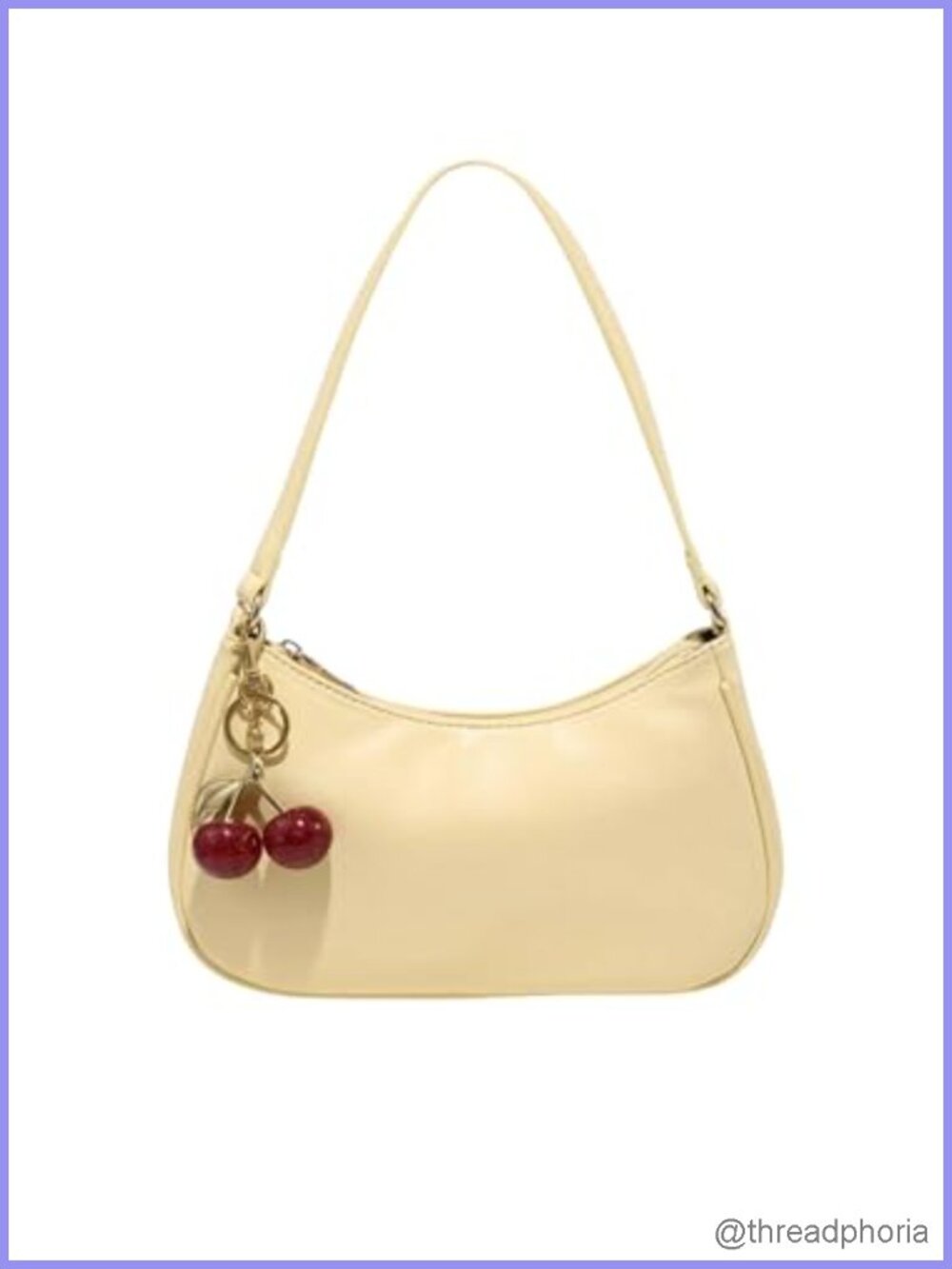PU Leather Shoulder Bag Zipper Purse Cute Underarm Bag Hobo Bag